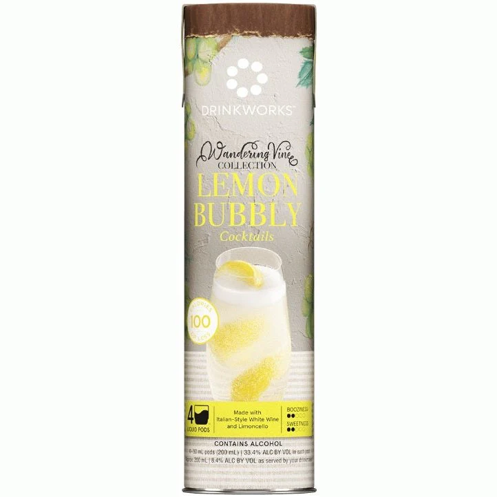 Drinkworks Lemon Bubbly Wandering Vine Collection 4 Pack - 50ml Liquid Pods - Image 2