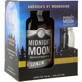 Midnight Moon Junior Johnson Moonshine Apple Pie Corn Whiskey 70 Proof Gift Set 750ml - Image 2