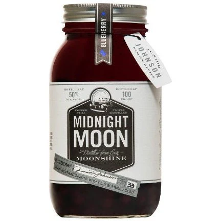 Midnight Moon Junior Johnson Moonshine Blueberry Corn Whiskey 100 Proof 750ml - Image 2