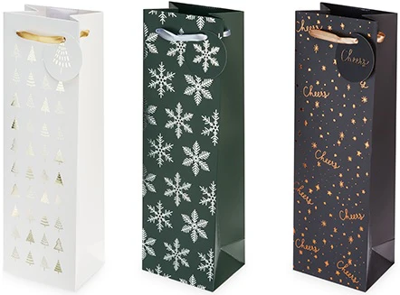 Assorted Yuletide Single Bottle Wine Bag - Image 2